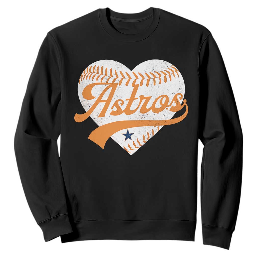 Retro Astro Script Name Sweatshirt Baseball Heart Vintage Sports Fans TS10 Black Print Your Wear