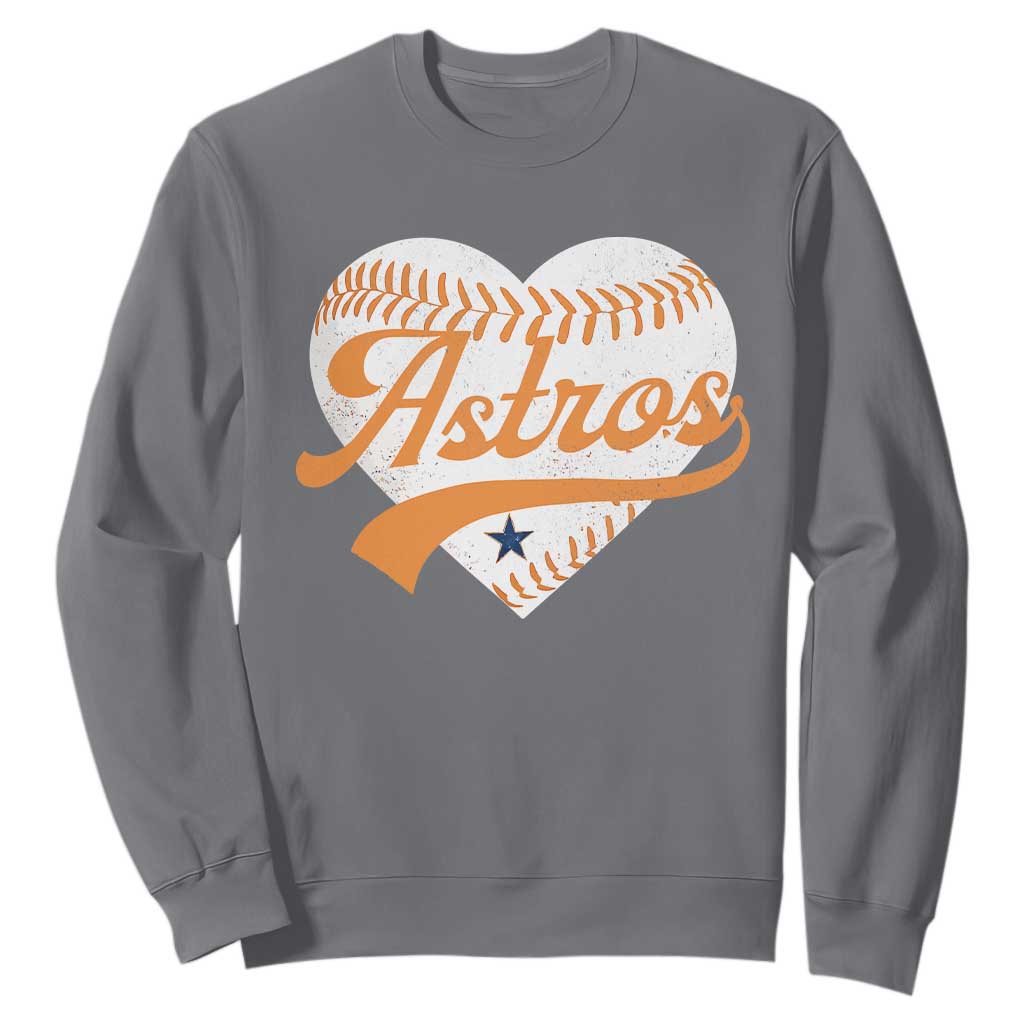 Retro Astro Script Name Sweatshirt Baseball Heart Vintage Sports Fans TS10 Charcoal Print Your Wear