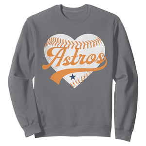 Retro Astro Script Name Sweatshirt Baseball Heart Vintage Sports Fans TS10 Charcoal Print Your Wear
