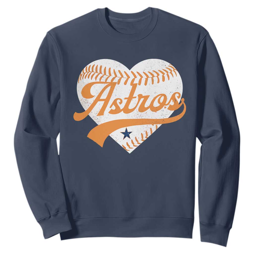 Retro Astro Script Name Sweatshirt Baseball Heart Vintage Sports Fans TS10 Navy Print Your Wear