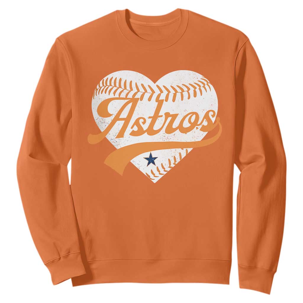 Retro Astro Script Name Sweatshirt Baseball Heart Vintage Sports Fans TS10 Orange Print Your Wear