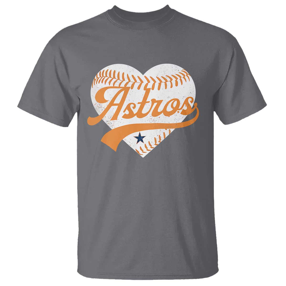 Retro Astro Script Name T Shirt Baseball Heart Vintage Sports Fans TS10 Charcoal Print Your Wear