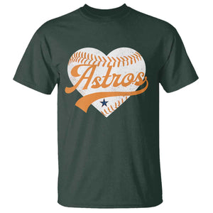 Retro Astro Script Name T Shirt Baseball Heart Vintage Sports Fans TS10 Dark Forest Green Print Your Wear