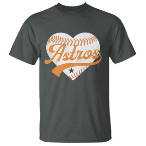 Retro Astro Script Name T Shirt Baseball Heart Vintage Sports Fans TS10 Dark Heather Print Your Wear