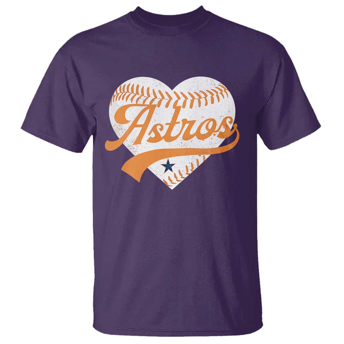 Retro Astro Script Name T Shirt Baseball Heart Vintage Sports Fans TS10 Purple Print Your Wear