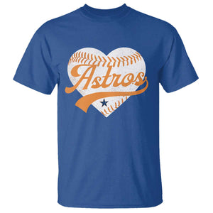 Retro Astro Script Name T Shirt Baseball Heart Vintage Sports Fans TS10 Royal Blue Print Your Wear