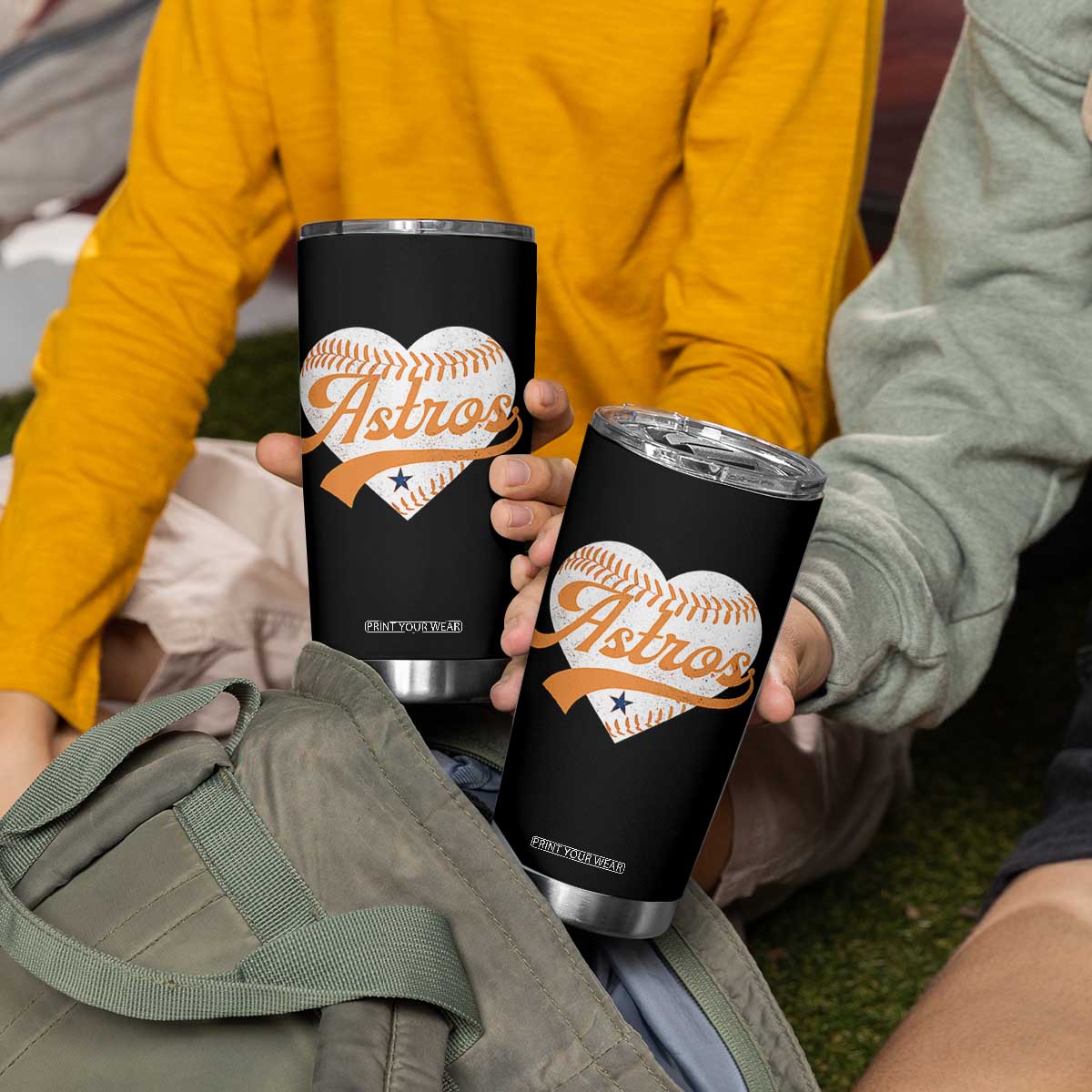 Retro Astro Script Name Tumbler Cup Baseball Heart Vintage Sports Fans TS10 Print Your Wear