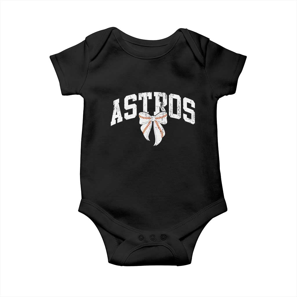 Retro Astro Varsity Name Baby Onesie Baseball Coquette Bow TS10 Black Print Your Wear