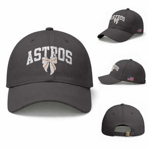 Retro Astro Varsity Name Baseball Cap Baseball Coquette Bow TS10 Baseball Cap Universal Fit Dark Gray Print Your Wear