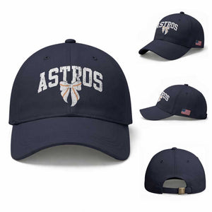 Retro Astro Varsity Name Baseball Cap Baseball Coquette Bow TS10 Baseball Cap Universal Fit Navy Print Your Wear