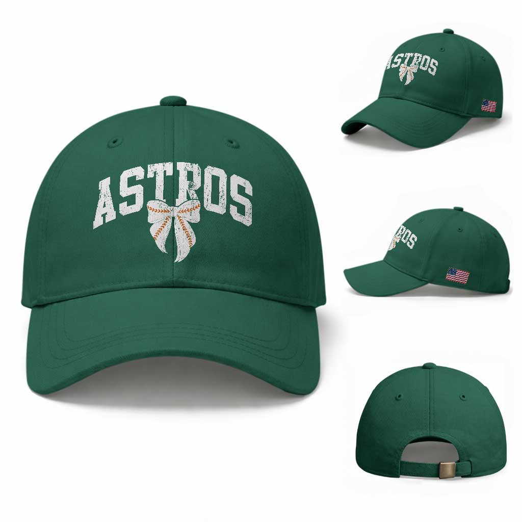 Retro Astro Varsity Name Baseball Cap Baseball Coquette Bow TS10 Baseball Cap Universal Fit Irish Green Print Your Wear