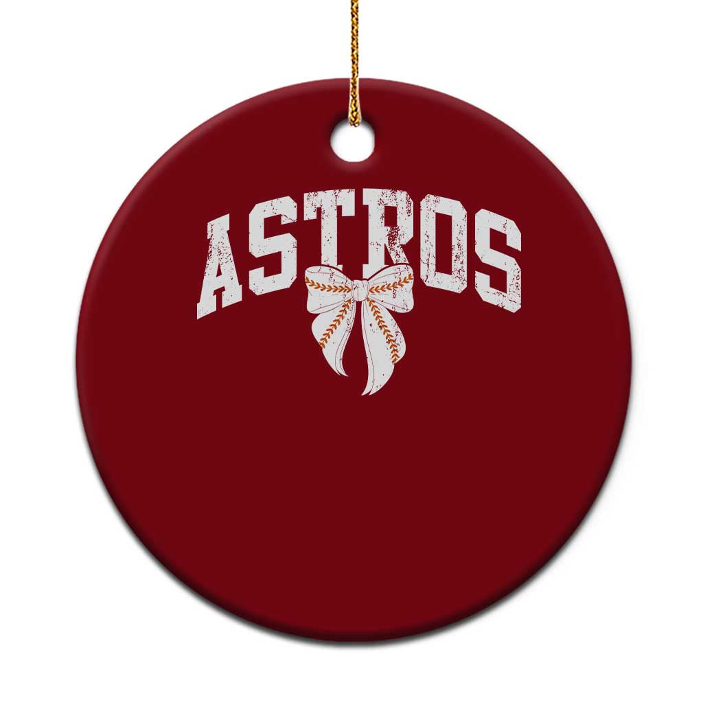 Retro Astro Varsity Name Ceramic Ornament Baseball Coquette Bow TS10 1pc Red Print Your Wear