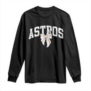Retro Astro Varsity Name Long Sleeve Shirt Baseball Coquette Bow TS10 Black Print Your Wear