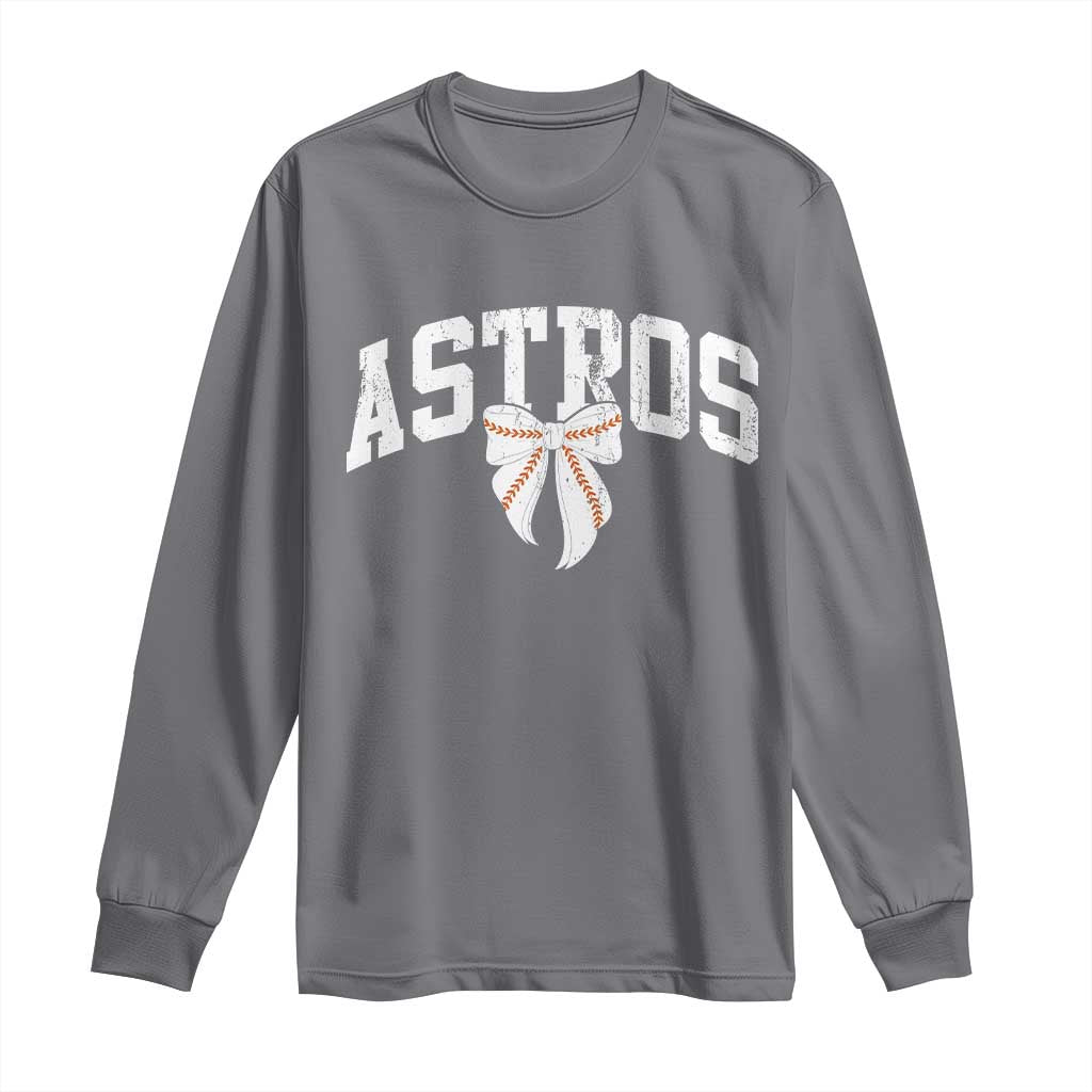 Retro Astro Varsity Name Long Sleeve Shirt Baseball Coquette Bow TS10 Charcoal Print Your Wear