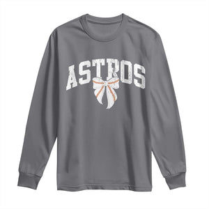 Retro Astro Varsity Name Long Sleeve Shirt Baseball Coquette Bow TS10 Charcoal Print Your Wear