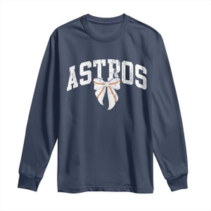 Retro Astro Varsity Name Long Sleeve Shirt Baseball Coquette Bow TS10 Navy Print Your Wear