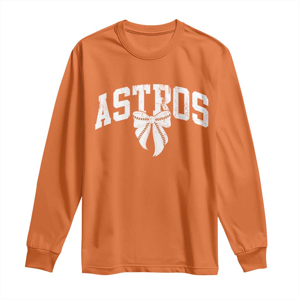 Retro Astro Varsity Name Long Sleeve Shirt Baseball Coquette Bow TS10 Orange Print Your Wear