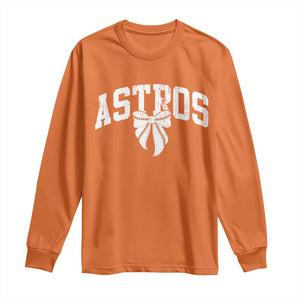 Retro Astro Varsity Name Long Sleeve Shirt Baseball Coquette Bow TS10 Orange Print Your Wear