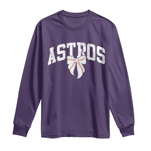 Retro Astro Varsity Name Long Sleeve Shirt Baseball Coquette Bow TS10 Purple Print Your Wear