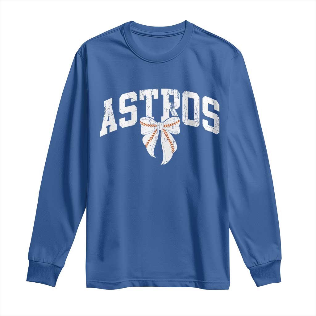 Retro Astro Varsity Name Long Sleeve Shirt Baseball Coquette Bow TS10 Royal Blue Print Your Wear