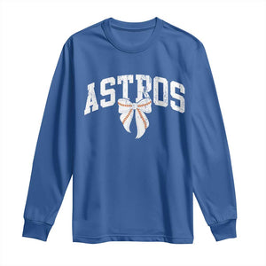 Retro Astro Varsity Name Long Sleeve Shirt Baseball Coquette Bow TS10 Royal Blue Print Your Wear