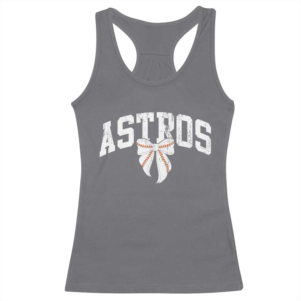 Retro Astro Varsity Name Racerback Tank Top Baseball Coquette Bow TS10 Charcoal Print Your Wear