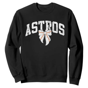 Retro Astro Varsity Name Sweatshirt Baseball Coquette Bow TS10 Black Print Your Wear