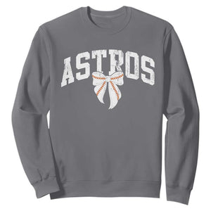 Retro Astro Varsity Name Sweatshirt Baseball Coquette Bow TS10 Charcoal Print Your Wear