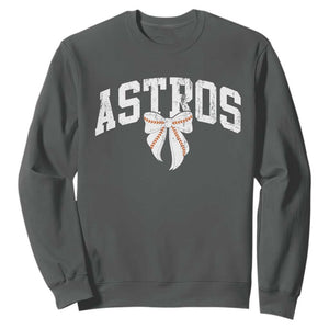 Retro Astro Varsity Name Sweatshirt Baseball Coquette Bow TS10 Dark Heather Print Your Wear