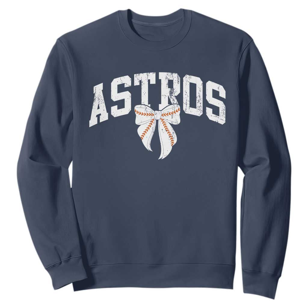Retro Astro Varsity Name Sweatshirt Baseball Coquette Bow TS10 Navy Print Your Wear