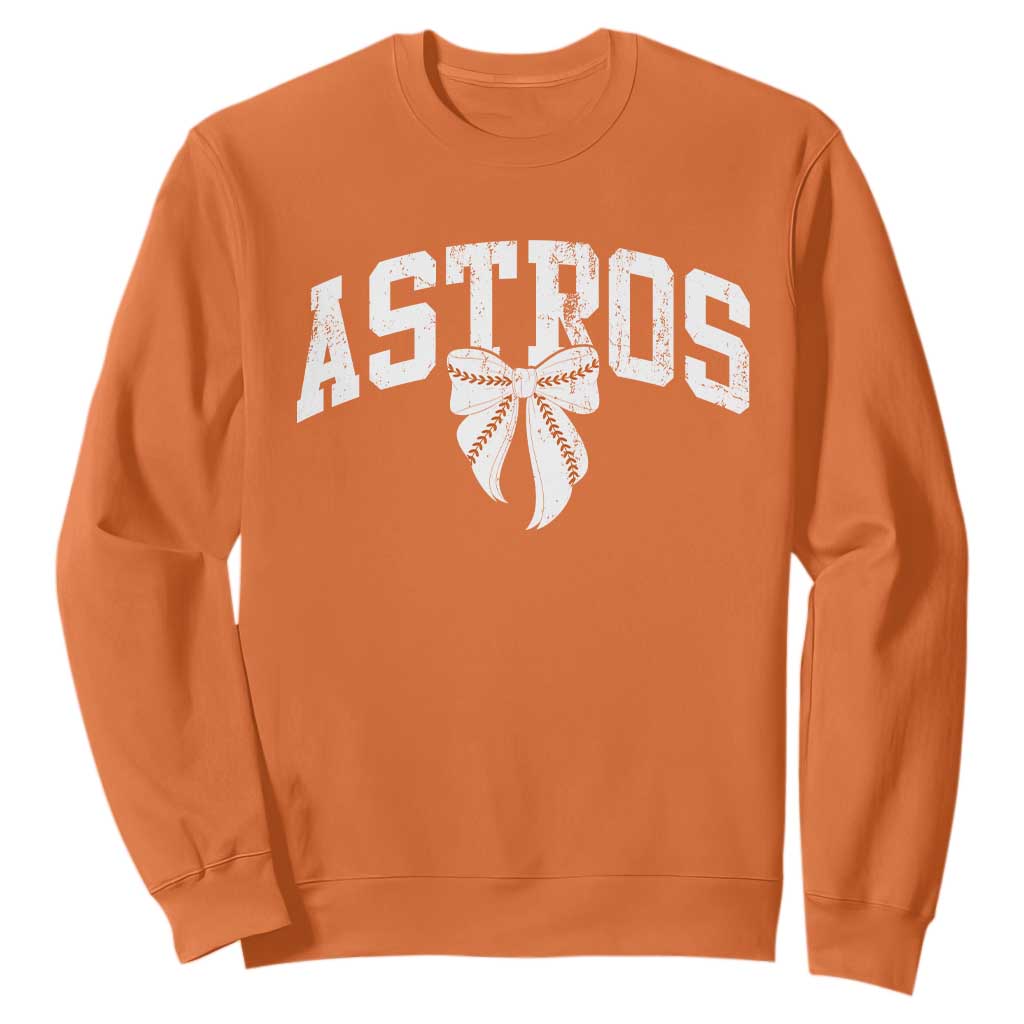 Retro Astro Varsity Name Sweatshirt Baseball Coquette Bow TS10 Orange Print Your Wear