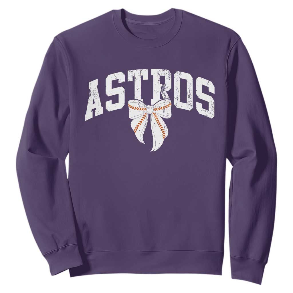 Retro Astro Varsity Name Sweatshirt Baseball Coquette Bow TS10 Purple Print Your Wear