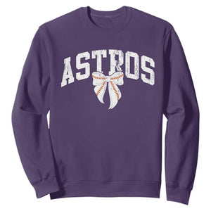 Retro Astro Varsity Name Sweatshirt Baseball Coquette Bow TS10 Purple Print Your Wear