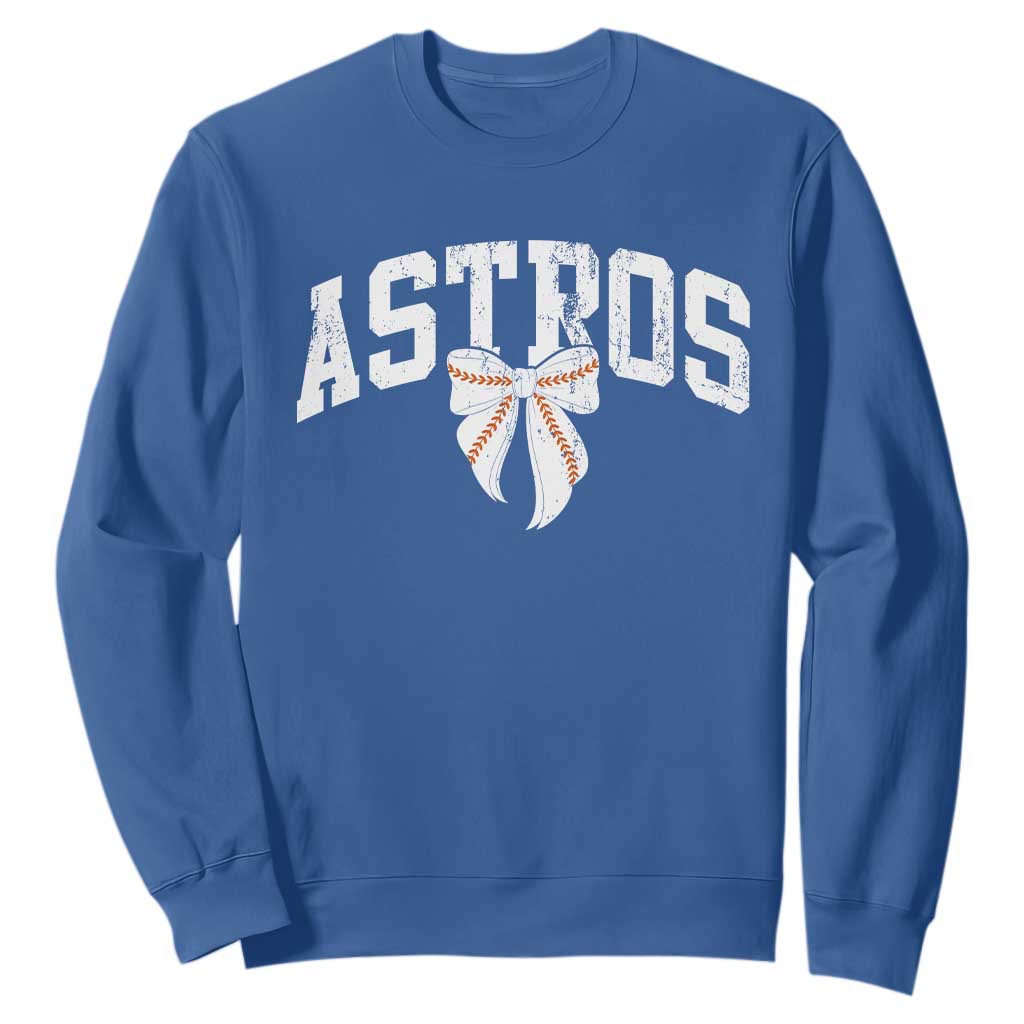 Retro Astro Varsity Name Sweatshirt Baseball Coquette Bow TS10 Royal Blue Print Your Wear