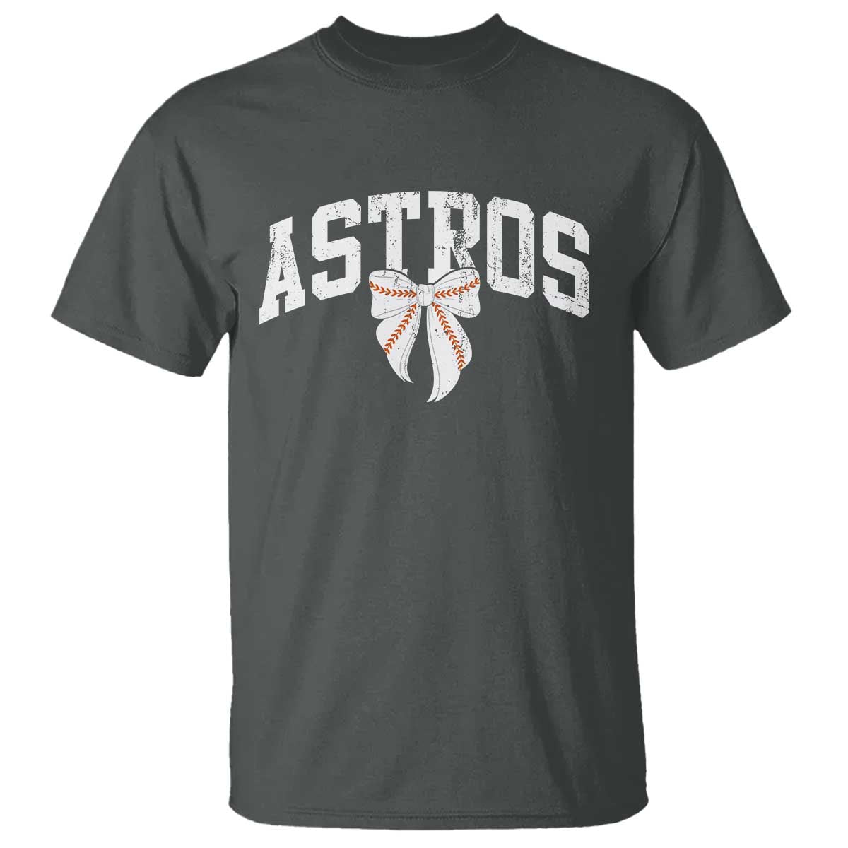 Retro Astro Varsity Name T Shirt Baseball Coquette Bow TS10 Dark Heather Print Your Wear
