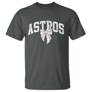 Retro Astro Varsity Name T Shirt Baseball Coquette Bow TS10 Dark Heather Print Your Wear