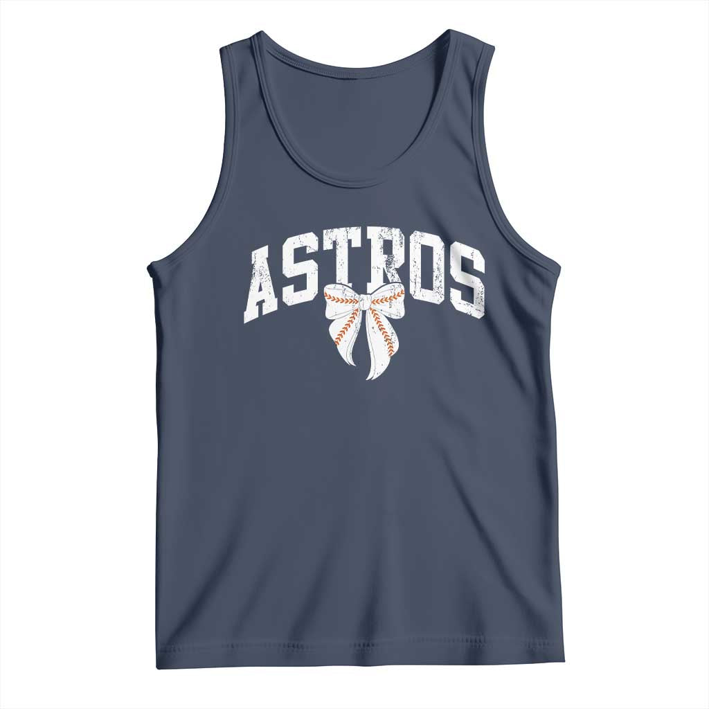 Retro Astro Varsity Name Tank Top Baseball Coquette Bow TS10 Navy Print Your Wear