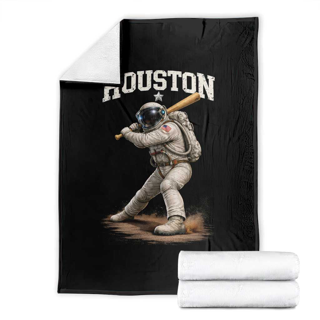 Houston Astronaut Baseball Player Throw Blanket Clutch City TS10 Black Print Your Wear