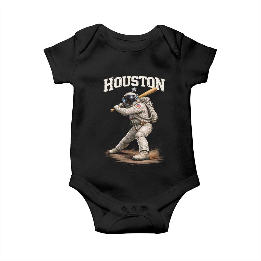 Houston Astronaut Baseball Player Baby Onesie Clutch City TS10 Black Print Your Wear