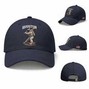 Houston Astronaut Baseball Player Baseball Cap Clutch City TS10 Baseball Cap Universal Fit Navy Print Your Wear
