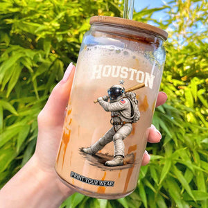 Houston Astronaut Baseball Player Glass Can Clutch City TS10 Black Print Your Wear