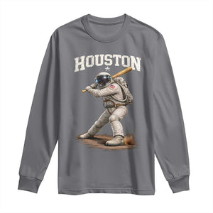 Houston Astronaut Baseball Player Long Sleeve Shirt Clutch City TS10 Charcoal Print Your Wear