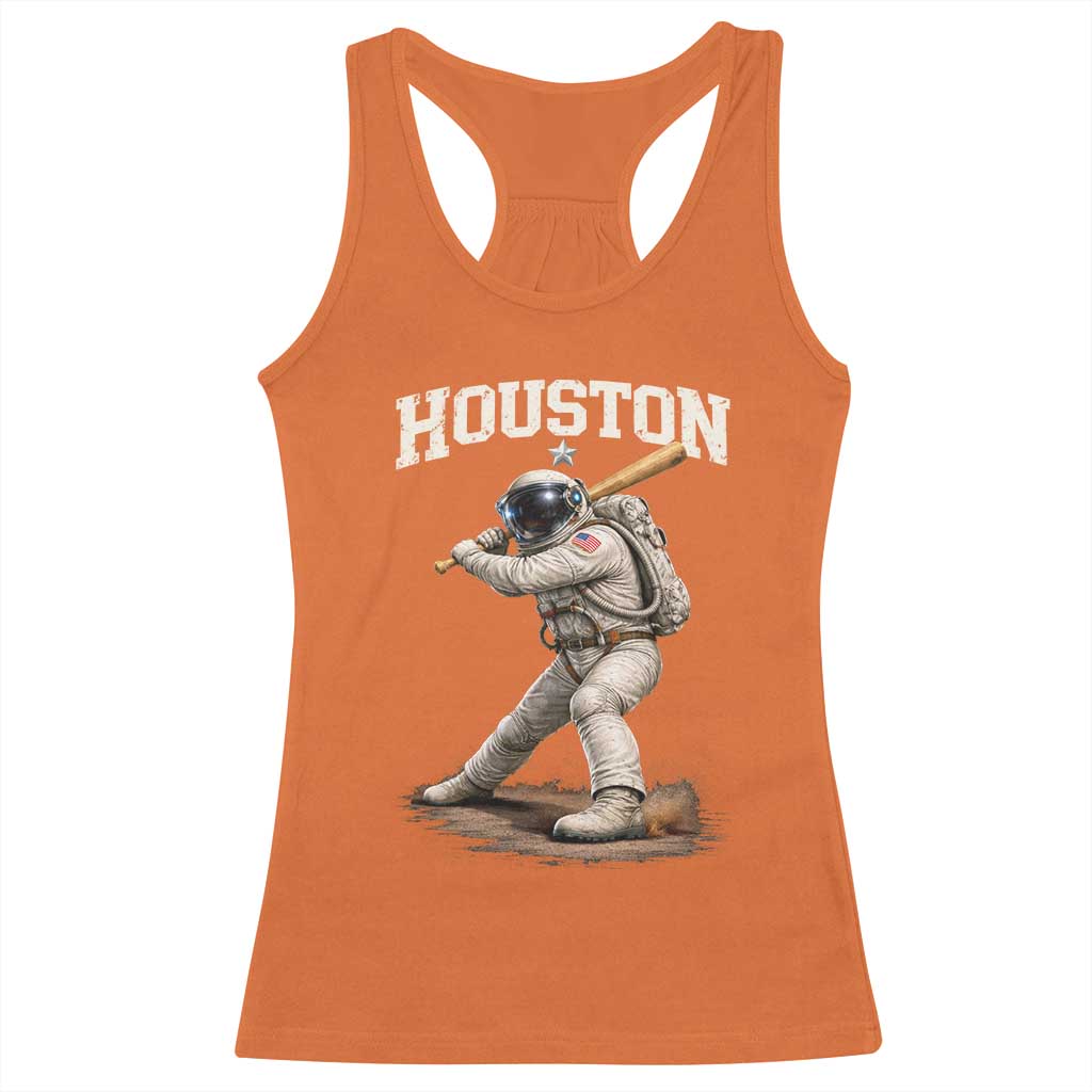 Houston Astronaut Baseball Player Racerback Tank Top Clutch City TS10 Orange Print Your Wear