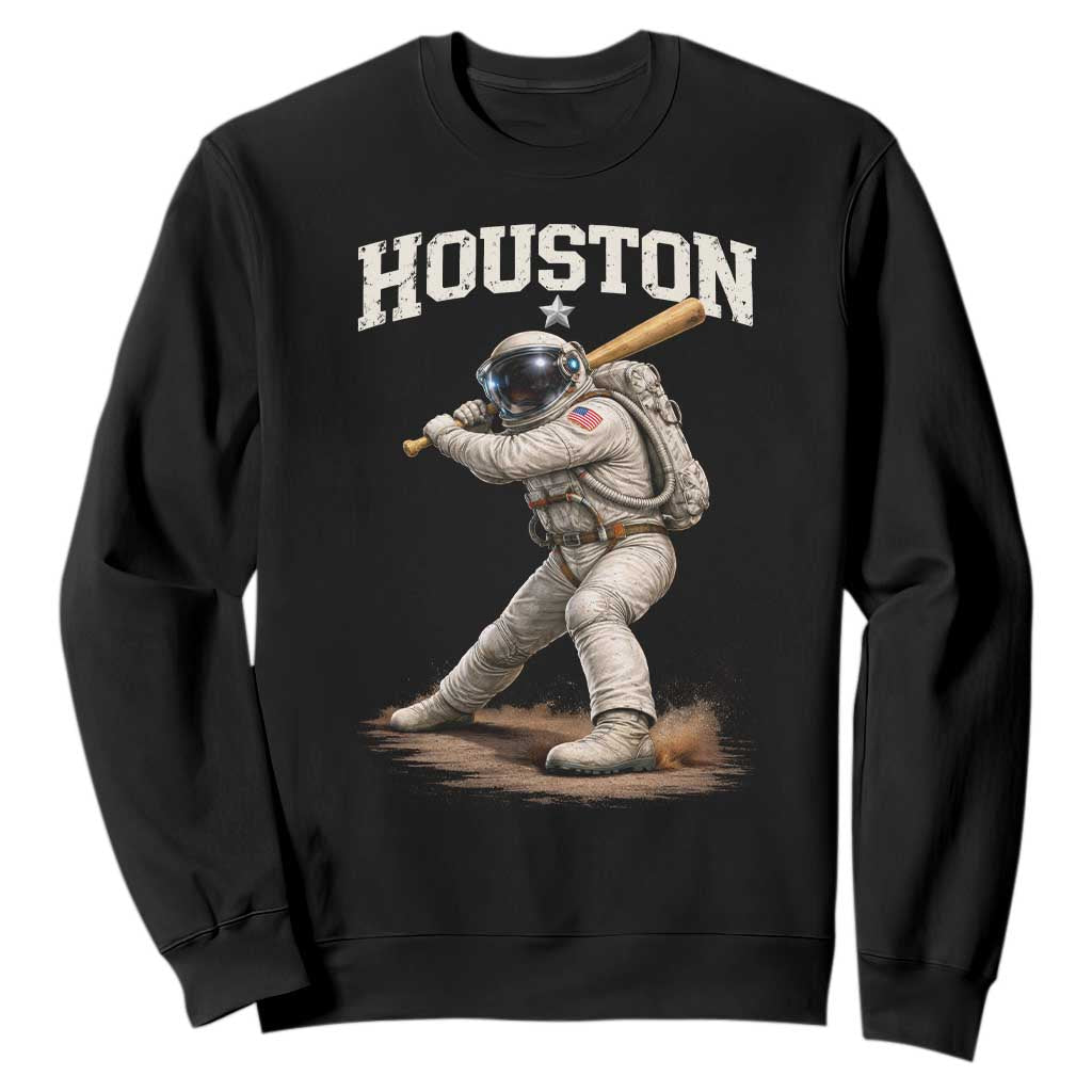 Houston Astronaut Baseball Player Sweatshirt Clutch City TS10 Black Print Your Wear