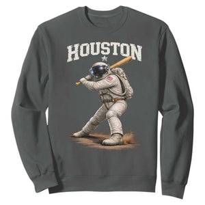 Houston Astronaut Baseball Player Sweatshirt Clutch City TS10 Dark Heather Print Your Wear