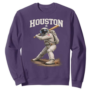 Houston Astronaut Baseball Player Sweatshirt Clutch City TS10 Purple Print Your Wear