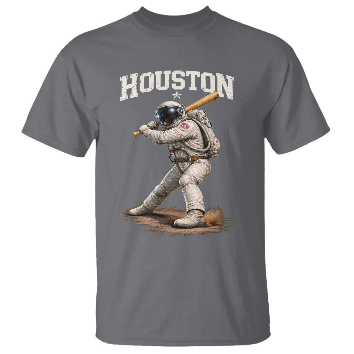 Houston Astronaut Baseball Player T Shirt Clutch City TS10 Charcoal Print Your Wear
