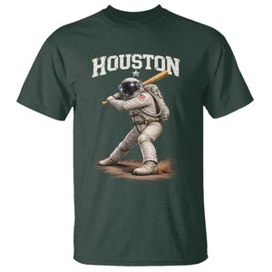 Houston Astronaut Baseball Player T Shirt Clutch City TS10 Dark Forest Green Print Your Wear