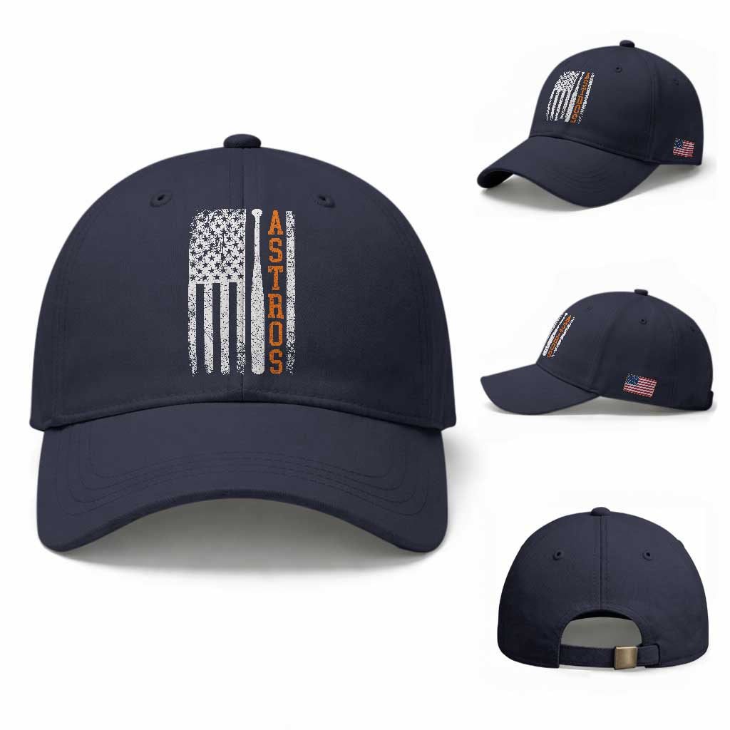 Vintage Astro Baseball Cap Last Name Baseball American Flag Retro Style 70s 80s 90s TS10 Baseball Cap Universal Fit Navy Print Your Wear