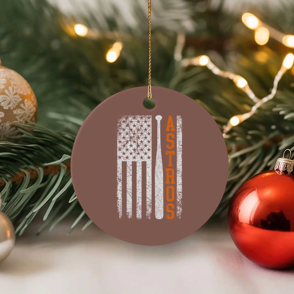 Vintage Astro Ceramic Ornament Last Name Baseball American Flag Retro Style 70s 80s 90s TS10 1pc Mocha Print Your Wear